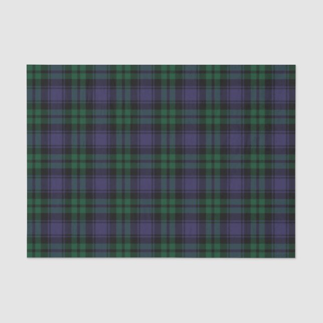 Black Watch Tartan, Plaid Tissue Paper (Front)