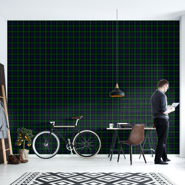Black Watch Tartan Plaid Wallpaper (Living Room)