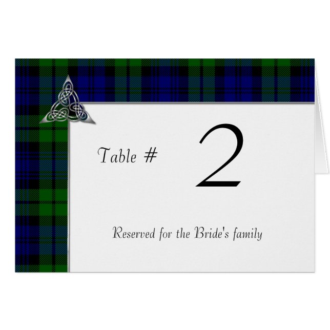 Black Watch Tartan Plaid Wedding Cards (Front Horizontal)
