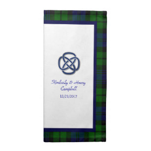 Black Watch Tartan Plaid Wedding Napkin