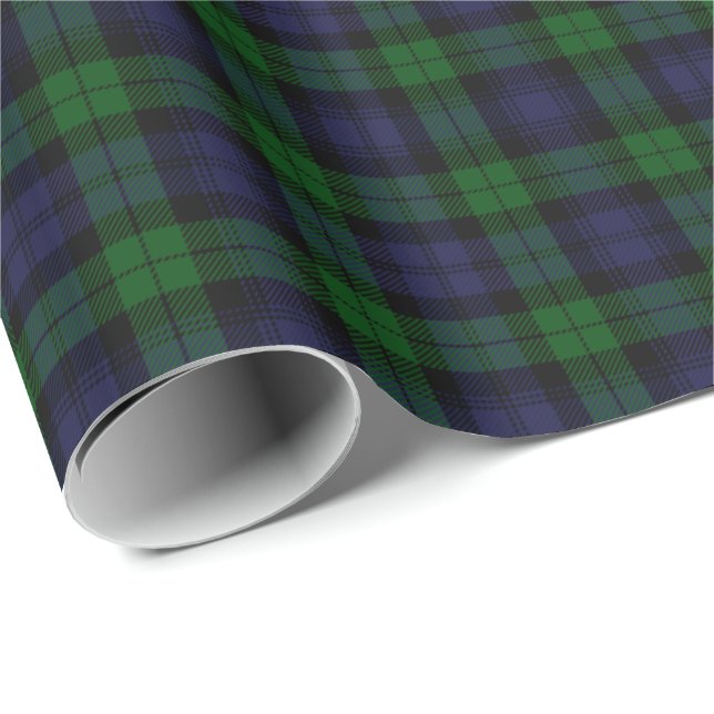 Black Watch Tartan Plaid Wrapping Paper (Roll Corner)
