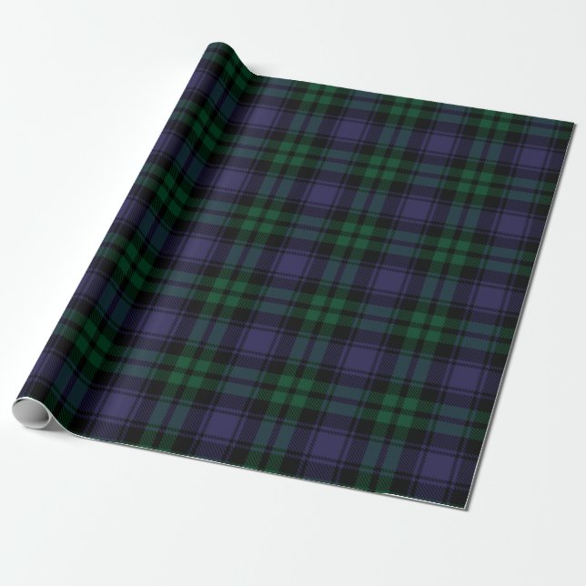 Black Watch Tartan, Plaid Wrapping Paper (Unrolled)