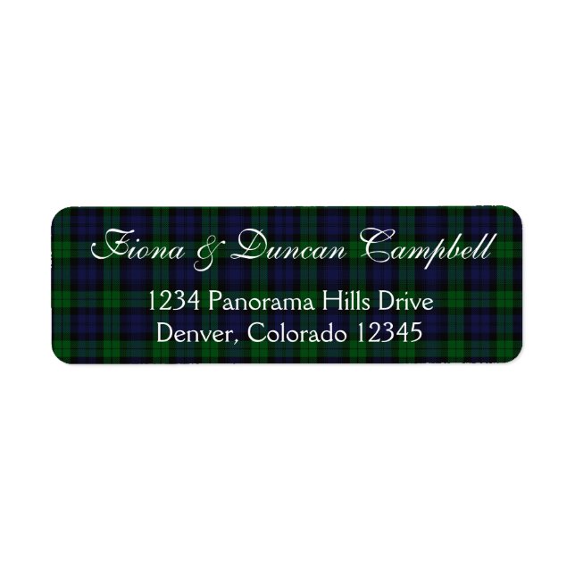 Black Watch Tartan Return Address Label (Front)