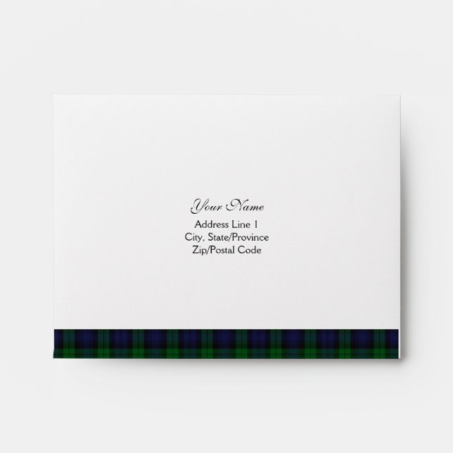 Black Watch Tartan Scottish A-2 Envelope (Front)