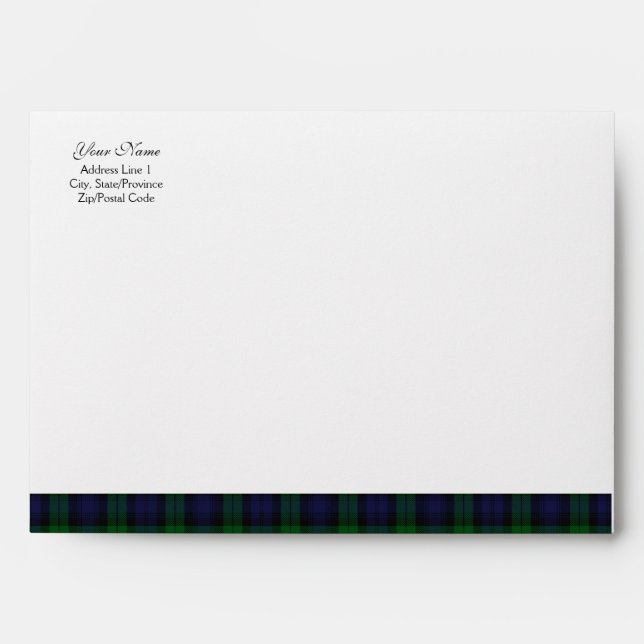 Black Watch Tartan Scottish A-7 Envelope (Front)