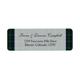 Black Watch Tartan Scottish Return Address Label