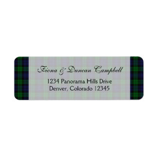 Black Watch Tartan Scottish Return Address Label