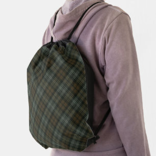 Black Watch Weathered Original Scottish Tartan Drawstring Bag