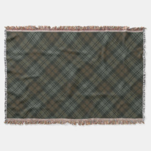 Black Watch Weathered Original Scottish Tartan Throw Blanket