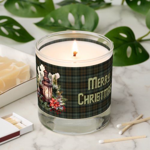 Black Watch Weathered  Scottish Tartan Christmas Scented Candle