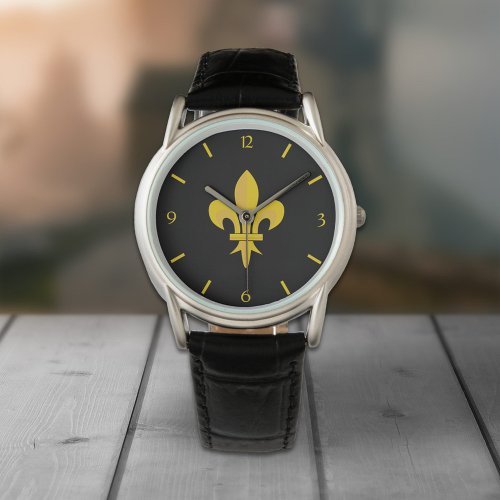 Black Watch with Gold Fleur de Lis