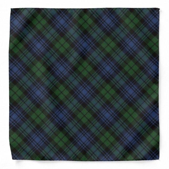 Black WatchAncient Scottish Clan Tartan Bandana (Front)