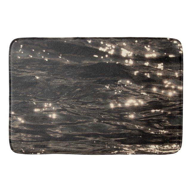 Black water gold glint bathmat (Front)