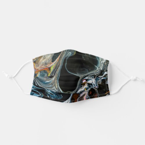 Black watercolor Abstract pastel pattern face mask