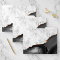 Black Watercolor Agate Rose Gold Glitter Marble
