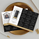 Black Watercolor Door Real Estate Calendar 2024 Postcard<br><div class="desc">Beautiful and elegant real estate business 2024 calendar marketing postcard. Our design features our own hand-painted watercolor black front door. Accented with touches of gold on the mailbox slot, door handle, and door kickplate. Modern black outdoor wall lights and a burlap welcome doormat complete this charming real estate design. Personalize...</div>