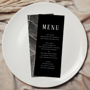Black Watercolor Geometric Gala Menu