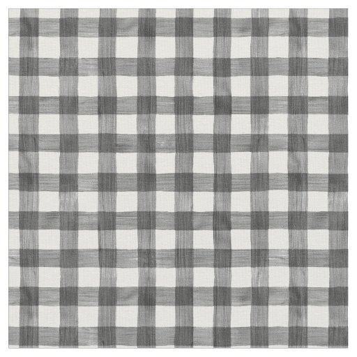 Black Watercolor Gingham  Fabric