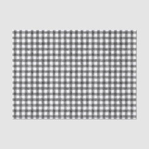 Black Watercolor Gingham Tissue Paper