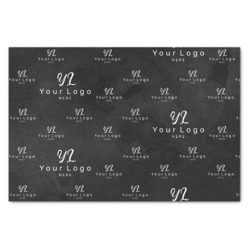 Black Watercolor Logo pattern Business Packaging T Tissue Paper