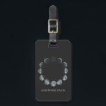Black Watercolor Moon Phases Personalized  Luggage Tag<br><div class="desc">Minimalist watercolor painting of the lunar moon phases in black and white,  personalized with your name.</div>