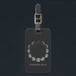 Black Watercolor Moon Phases Personalized  Luggage Tag<br><div class="desc">Minimalist watercolor painting of the lunar moon phases in black and white,  personalized with your name.</div>
