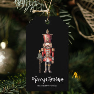 Black Watercolor Nutcracker Christmas Gift Gift Tags