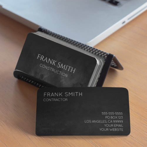 Black Watercolor Ombre Business Card