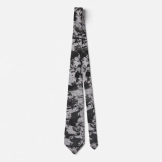 Black Watercolor on White Neck Tie