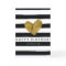 Black Watercolor Stripes Gold Heart Birthday