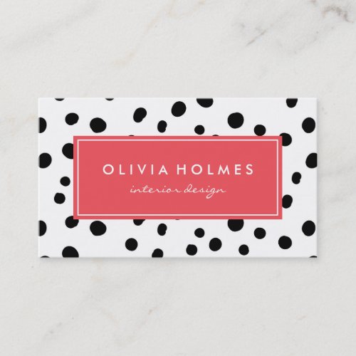 Black  Watermelon Dot Spot Pattern Business Card