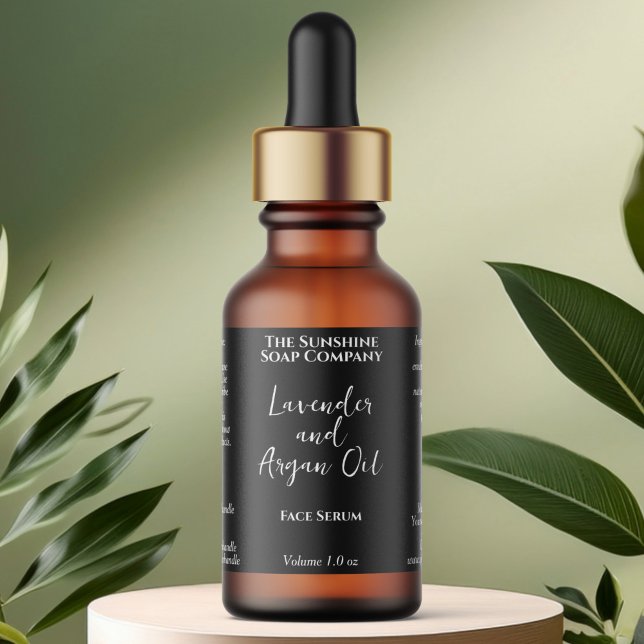 Black Waterproof Cosmetics Dropper Bottle  Labels (Creator Uploaded)