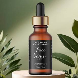 Black Waterproof Cosmetics Dropper Bottle Labels