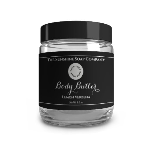 Black Waterproof Cosmetics Jar Label with Logo