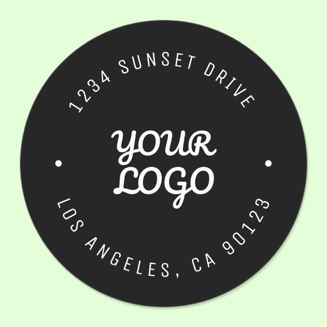 Black Waterproof Logo & Address (or other text) Labels (Creator Uploaded)