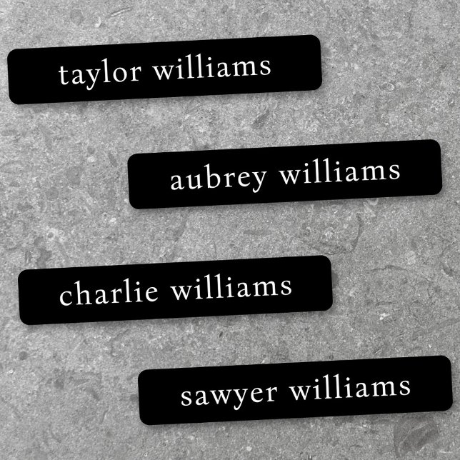Black waterproof name labels (Black waterproof name labels)