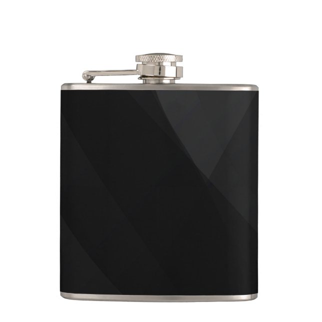 Black Wave Abstract Hip Flask (Front)