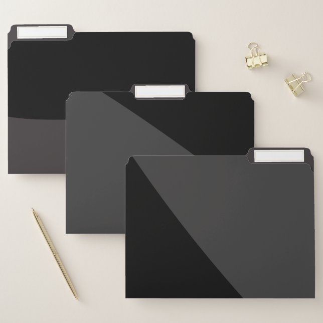 Black Wave Modern File Folder Set (Set)