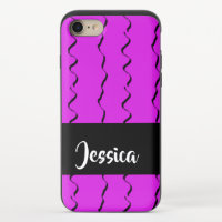 Black wavy lines on purple iPhone 8/7 slider case