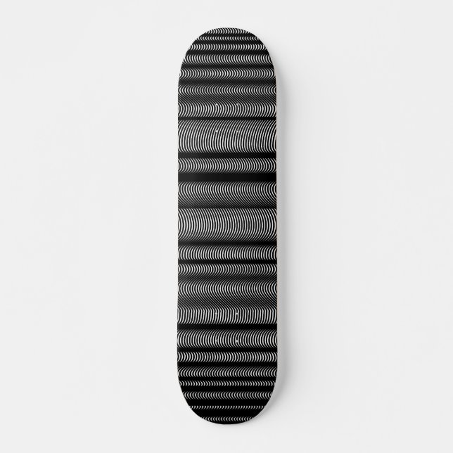Black Wavy Lines Skateboard Deck (Front)