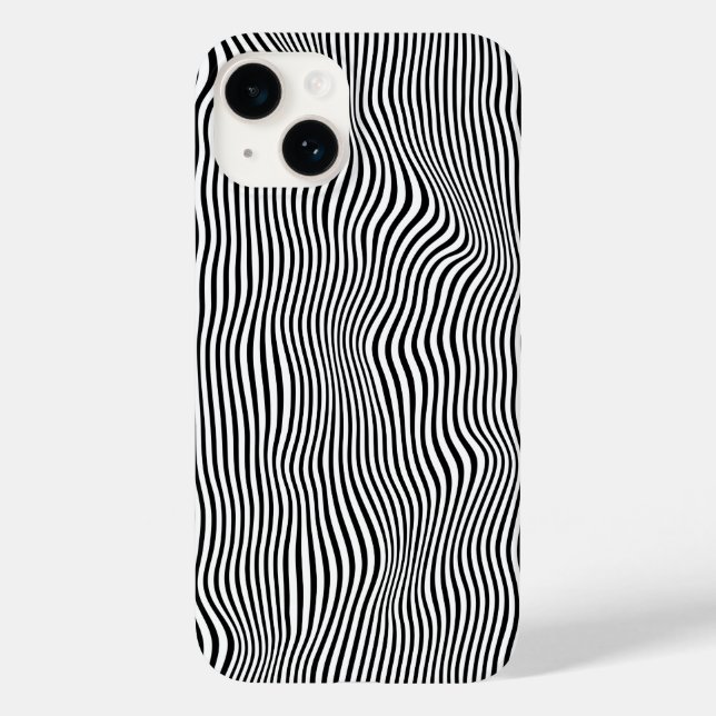 Black Wavy Stripes Case-Mate iPhone Case (Back)