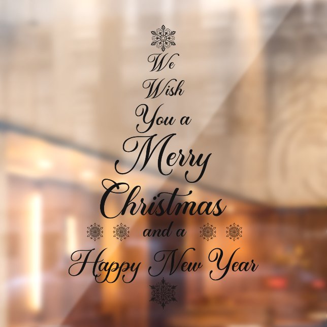 Black We Wish You A Merry Christmas Window Clings (Sheet 2)