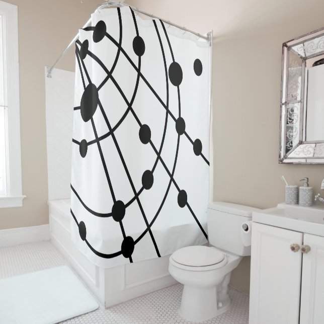 Black Web Shower Curtain (In Situ)