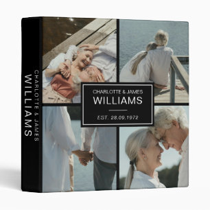 Black Wedding Anniversary Family Photo Album 3 Ring Binder