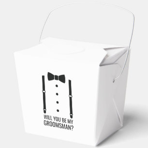 Black Wedding Bow Tie Groomsman Proposal Favor Boxes
