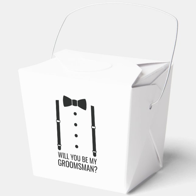 Black Wedding Bow Tie Groomsman Proposal Favor Boxes (Front)