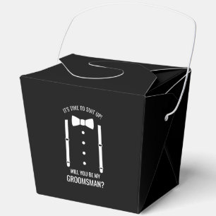 Black Wedding Bow Tie Groomsman Proposal Favor Boxes