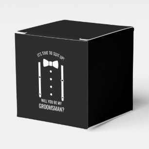 Black Wedding Bow Tie Groomsman Proposal Favor Boxes