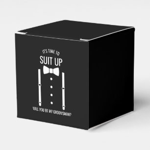 Black Wedding Bow Tie Groomsman Proposal Favor Boxes