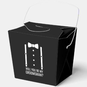 Black Wedding Bow Tie Groomsman Proposal Favor Boxes